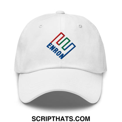 Enron Embroidered Dad Hat White