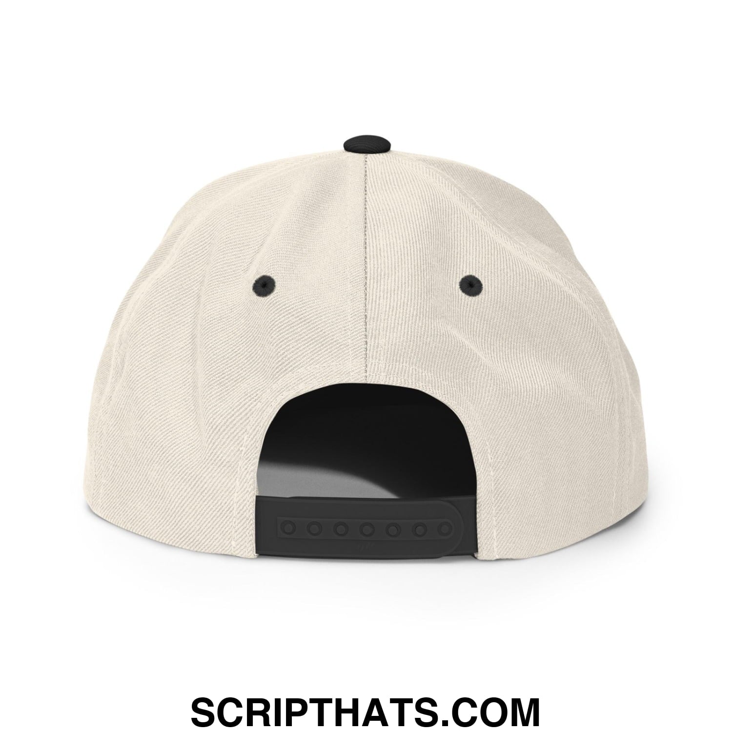 Enron Embroidered Flat Bill Brim Snapback Hat Natural Black