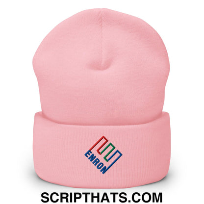 Enron Embroidered Knit Cuffed Beanie Baby Pink