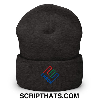Enron Embroidered Knit Cuffed Beanie Dark Grey