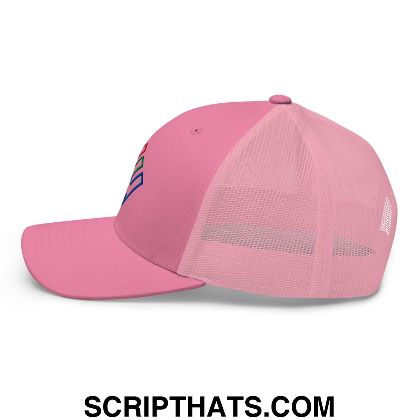 Enron Embroidered Mesh Trucker Hat Pink