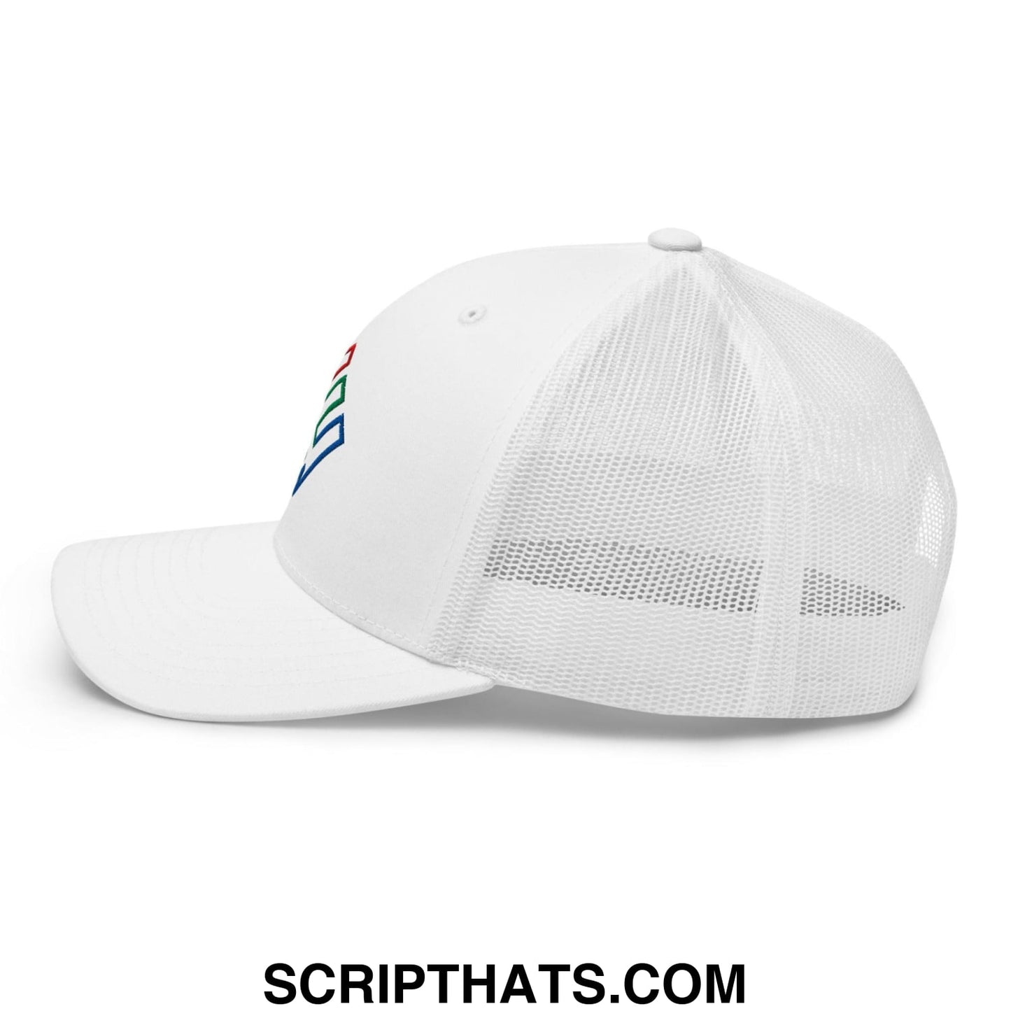 Enron Embroidered Mesh Trucker Hat White