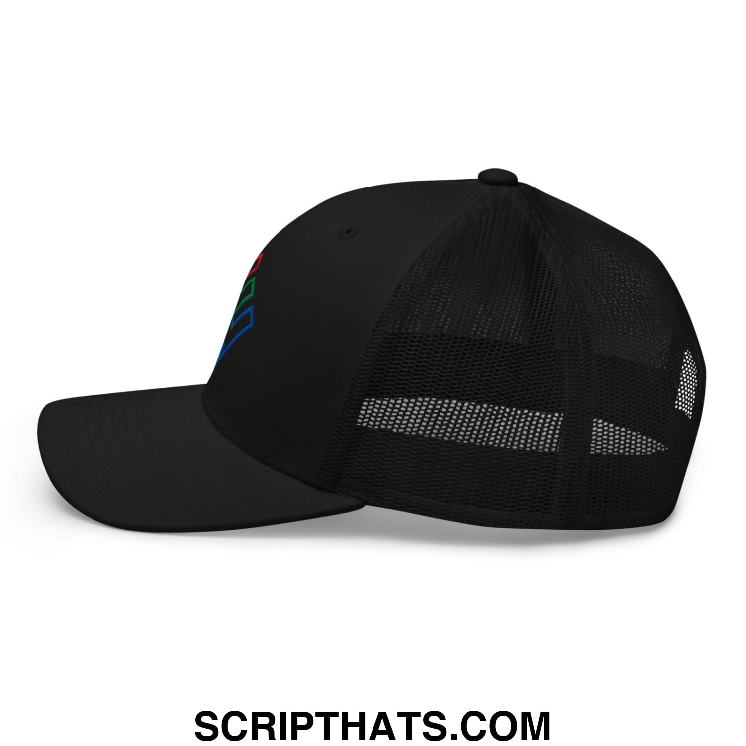 Enron Embroidered Mesh Trucker Hat Black