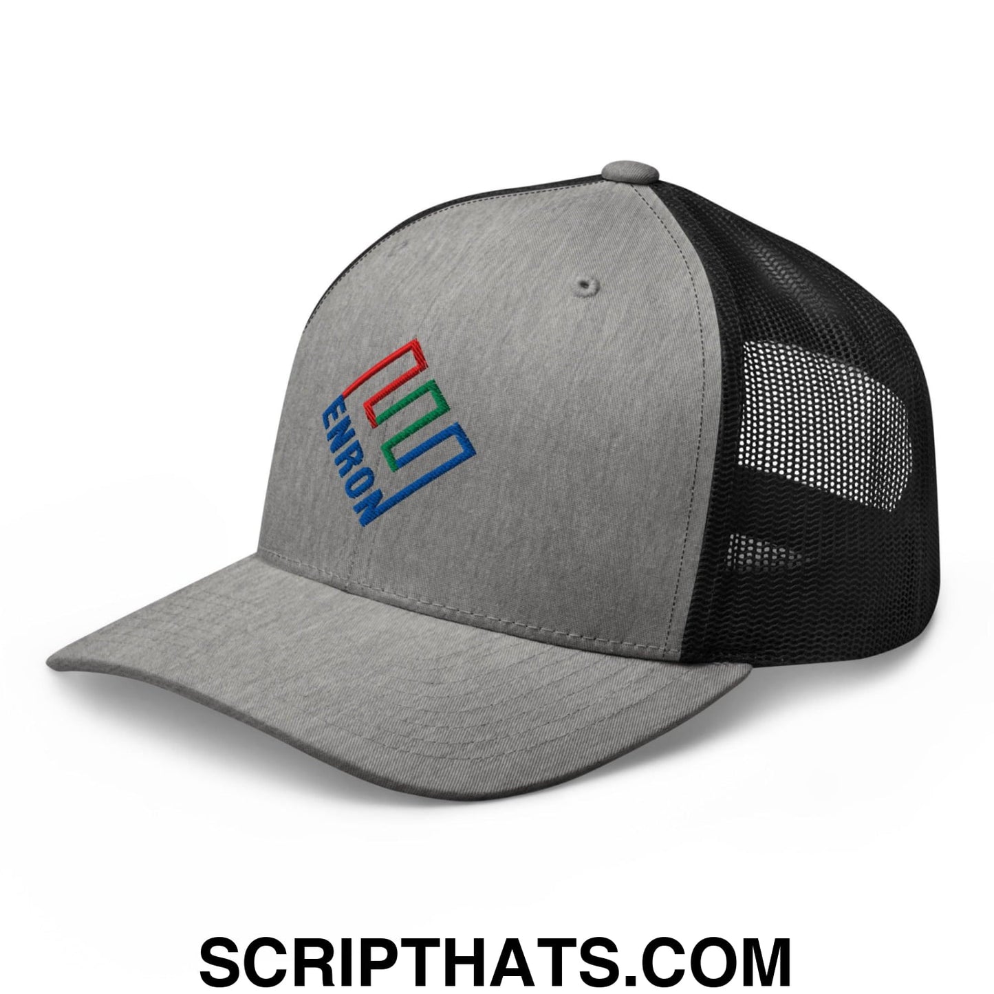 Enron Embroidered Mesh Trucker Hat Heather Black