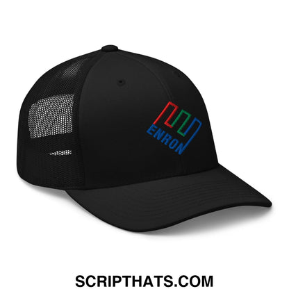 Enron Embroidered Mesh Trucker Hat Black