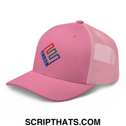 Enron Embroidered Mesh Trucker Hat Pink