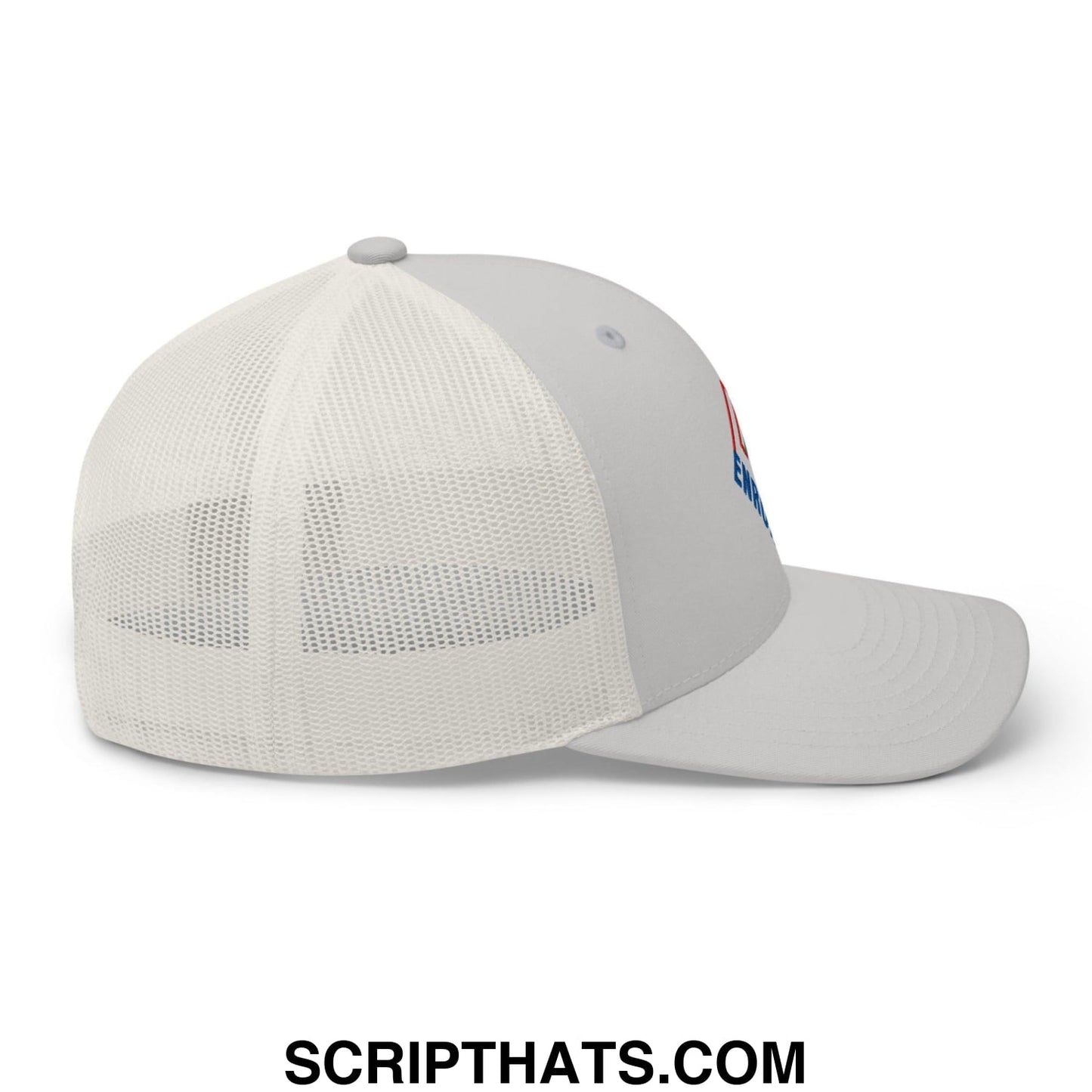 Enron Embroidered Mesh Trucker Hat Silver