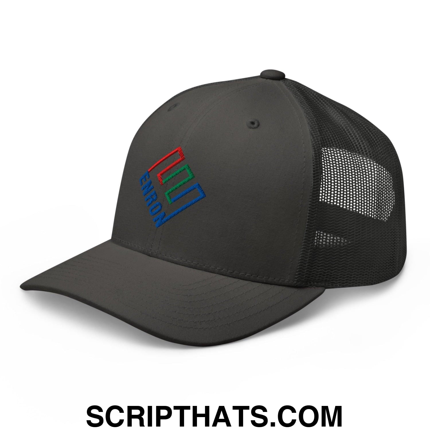 Enron Embroidered Mesh Trucker Hat Charcoal