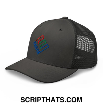 Enron Embroidered Mesh Trucker Hat Charcoal