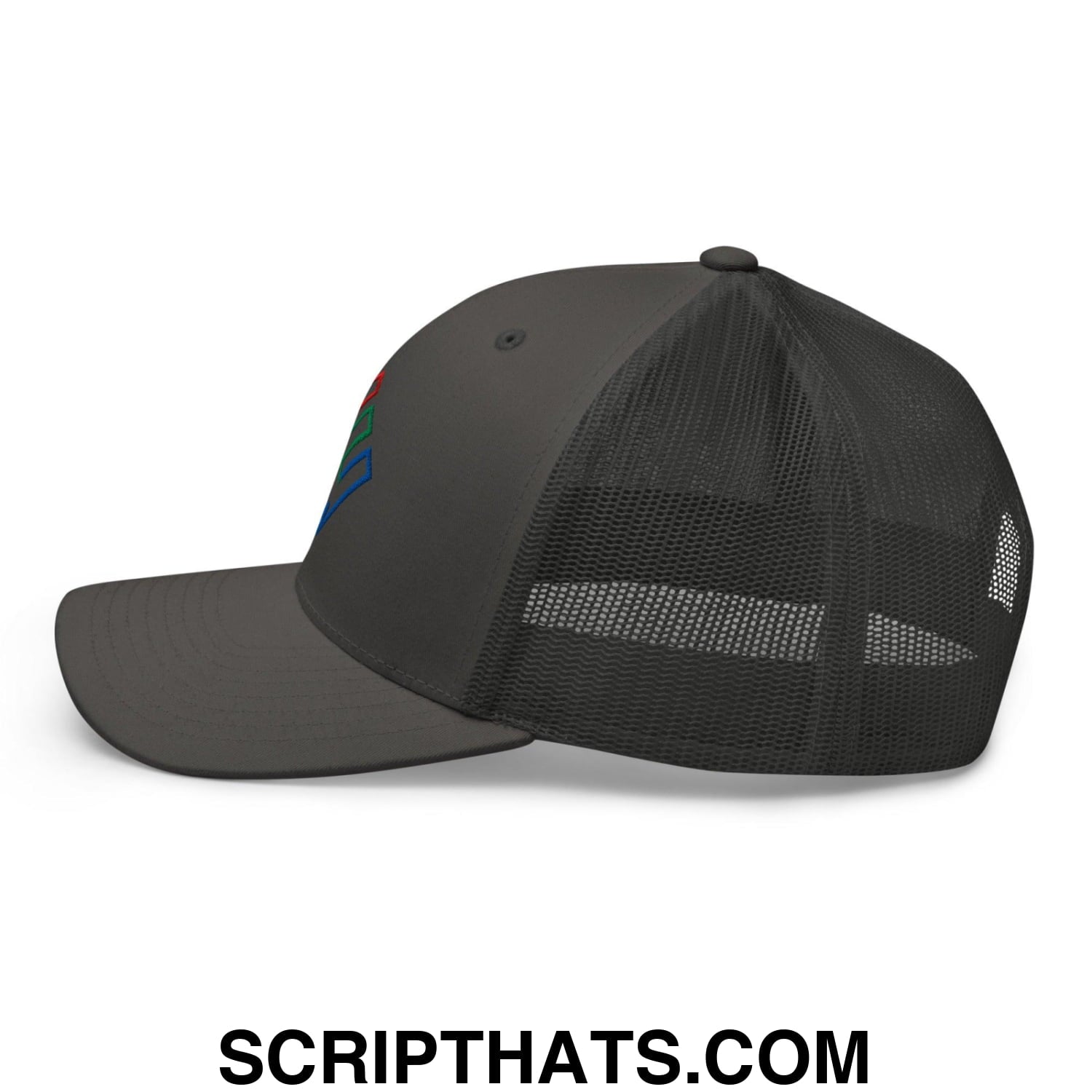 Enron Embroidered Mesh Trucker Hat Charcoal