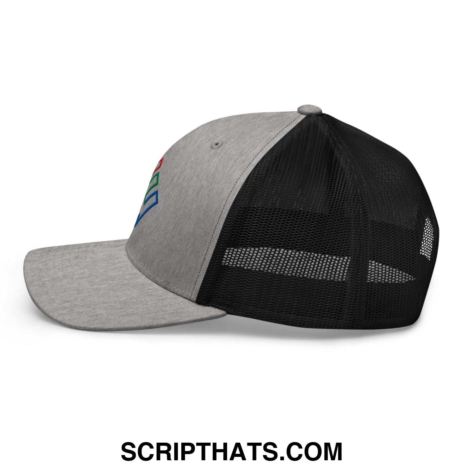 Enron Embroidered Mesh Trucker Hat Heather Black