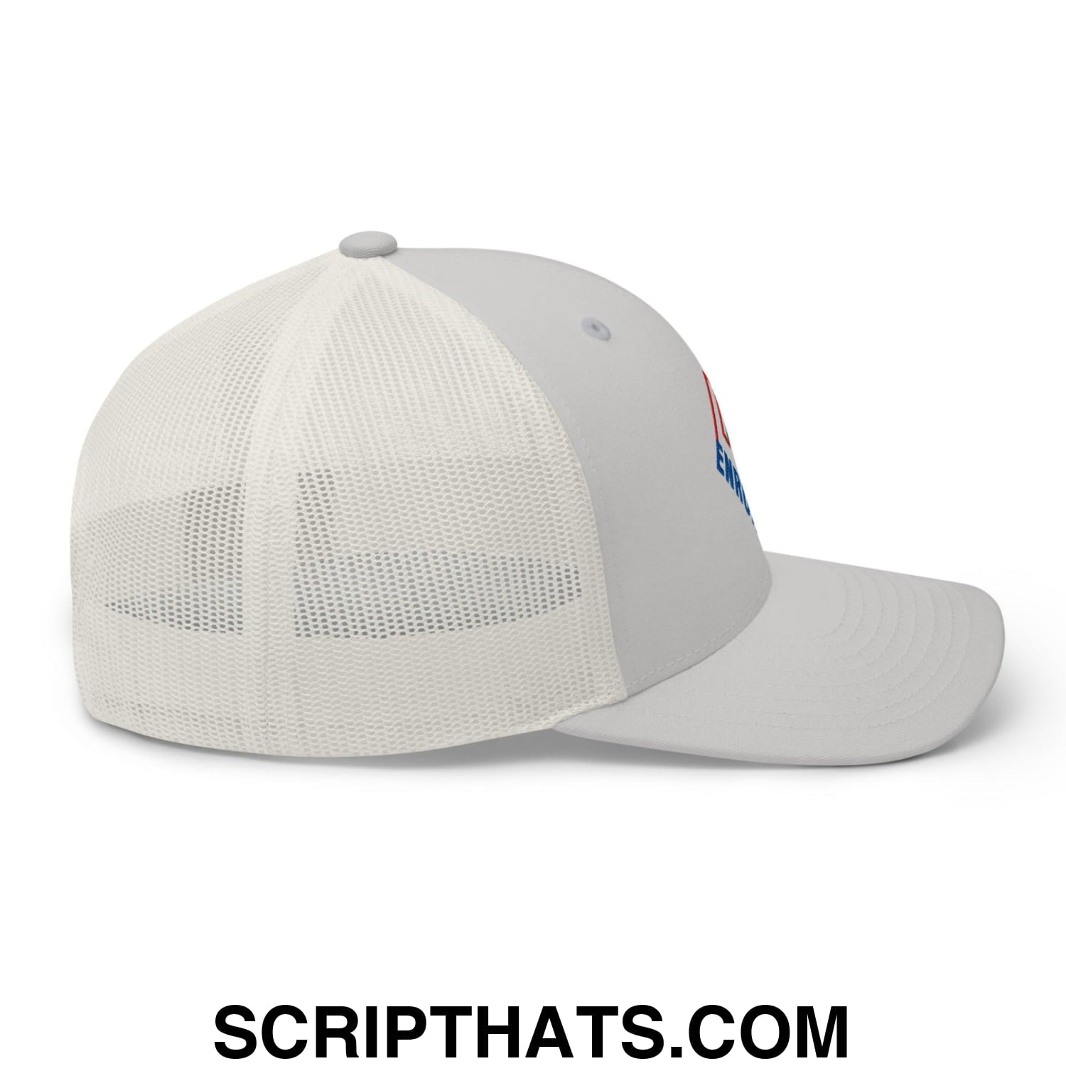 Enron Embroidered Mesh Trucker Hat Silver