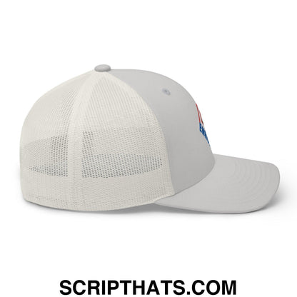 Enron Embroidered Mesh Trucker Hat Silver