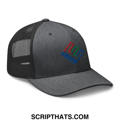 Enron Embroidered Mesh Trucker Hat Dark Heather Gray