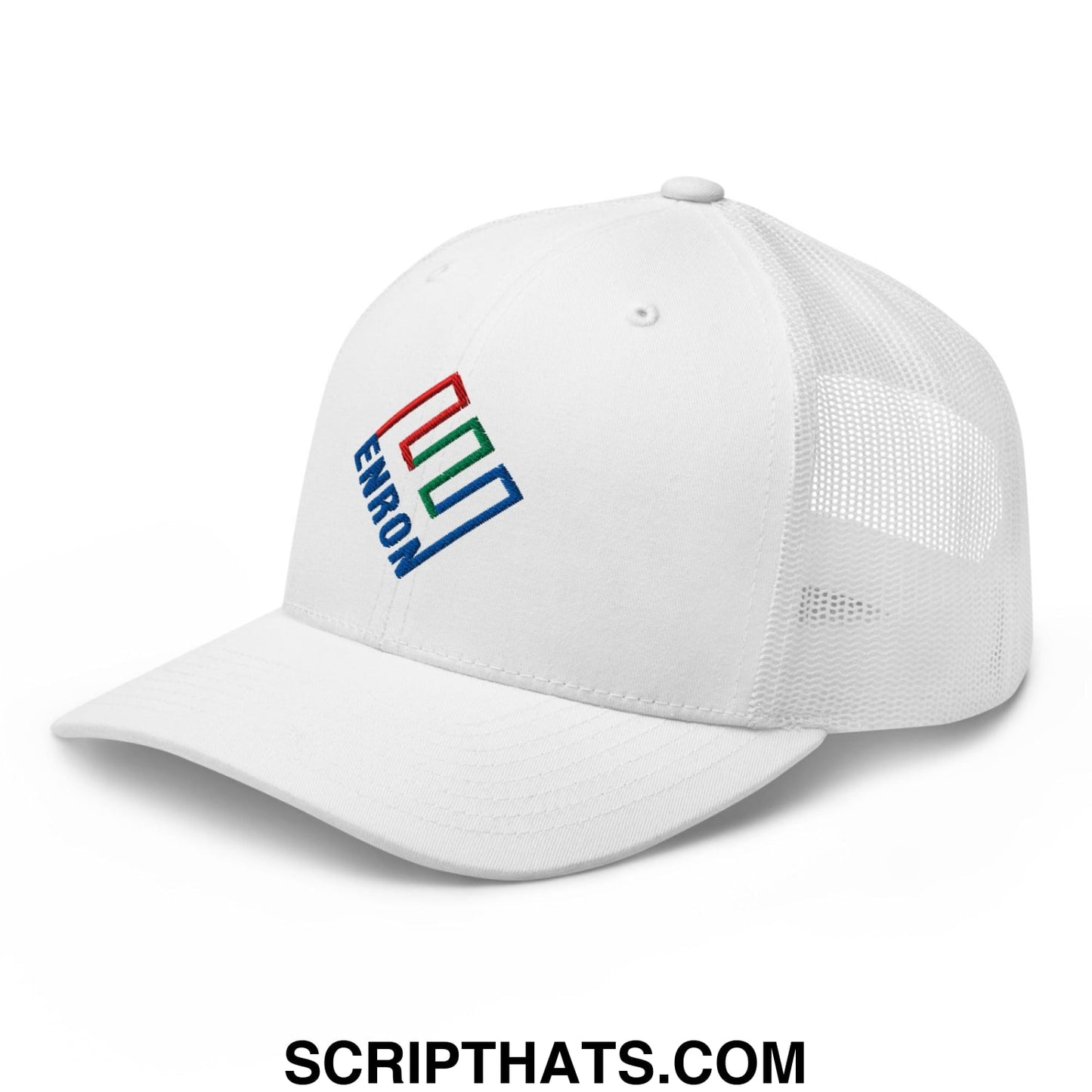 Enron Embroidered Mesh Trucker Hat White