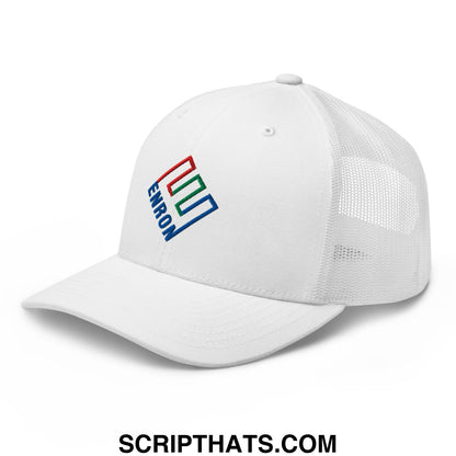 Enron Embroidered Mesh Trucker Hat White