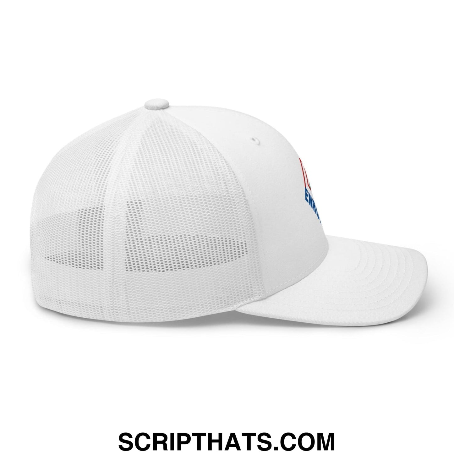 Enron Embroidered Mesh Trucker Hat White