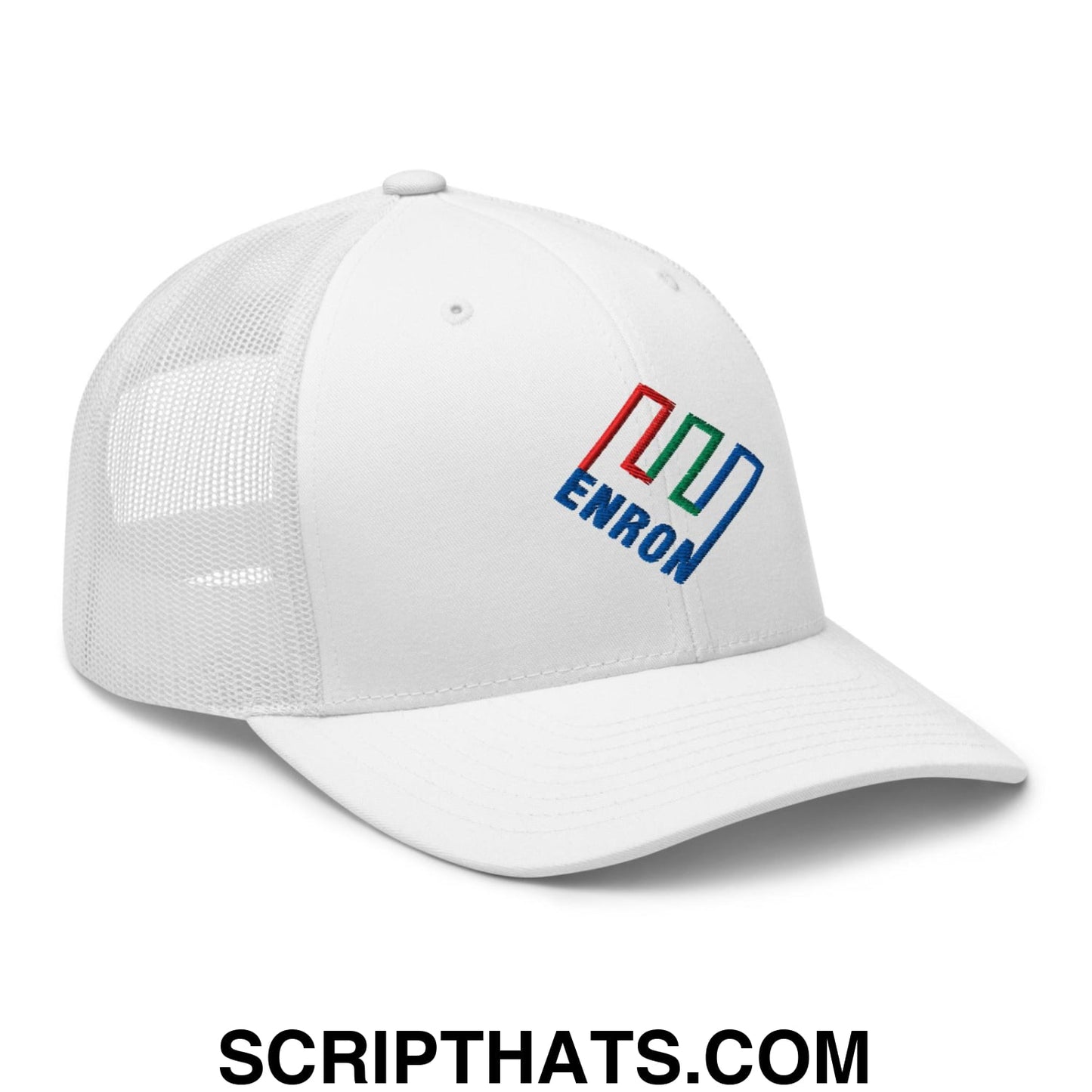 Enron Embroidered Mesh Trucker Hat White