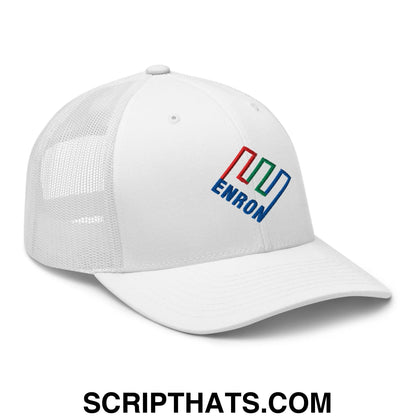 Enron Embroidered Mesh Trucker Hat White