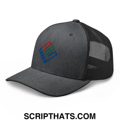 Enron Embroidered Mesh Trucker Hat Dark Heather Gray