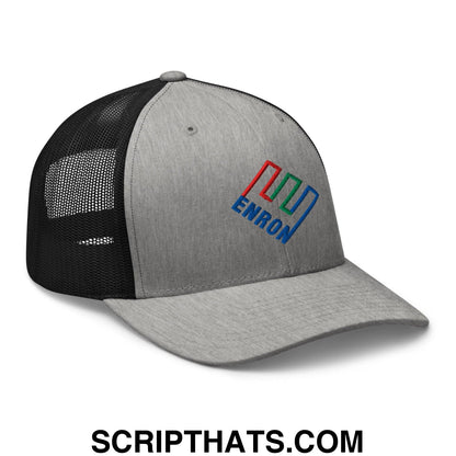Enron Embroidered Mesh Trucker Hat Heather Black