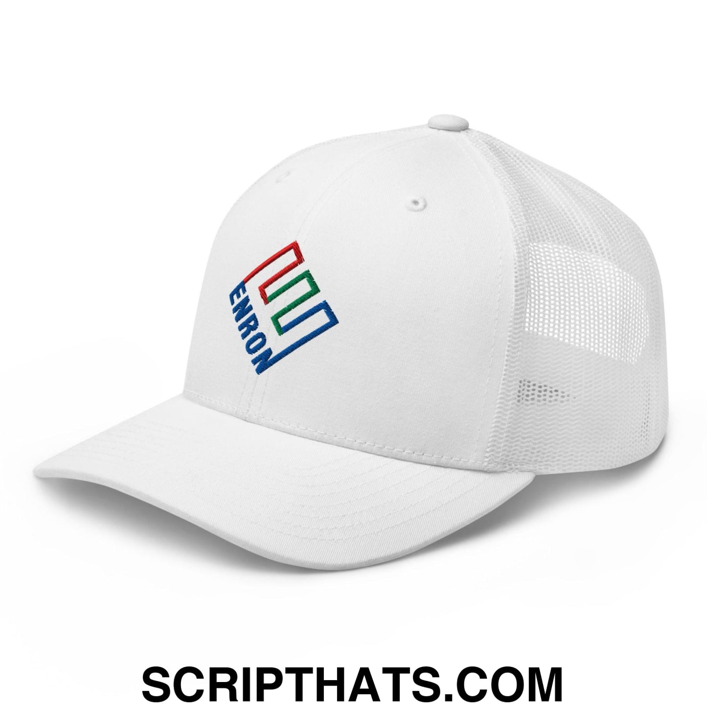 Enron Embroidered Mesh Trucker Hat White