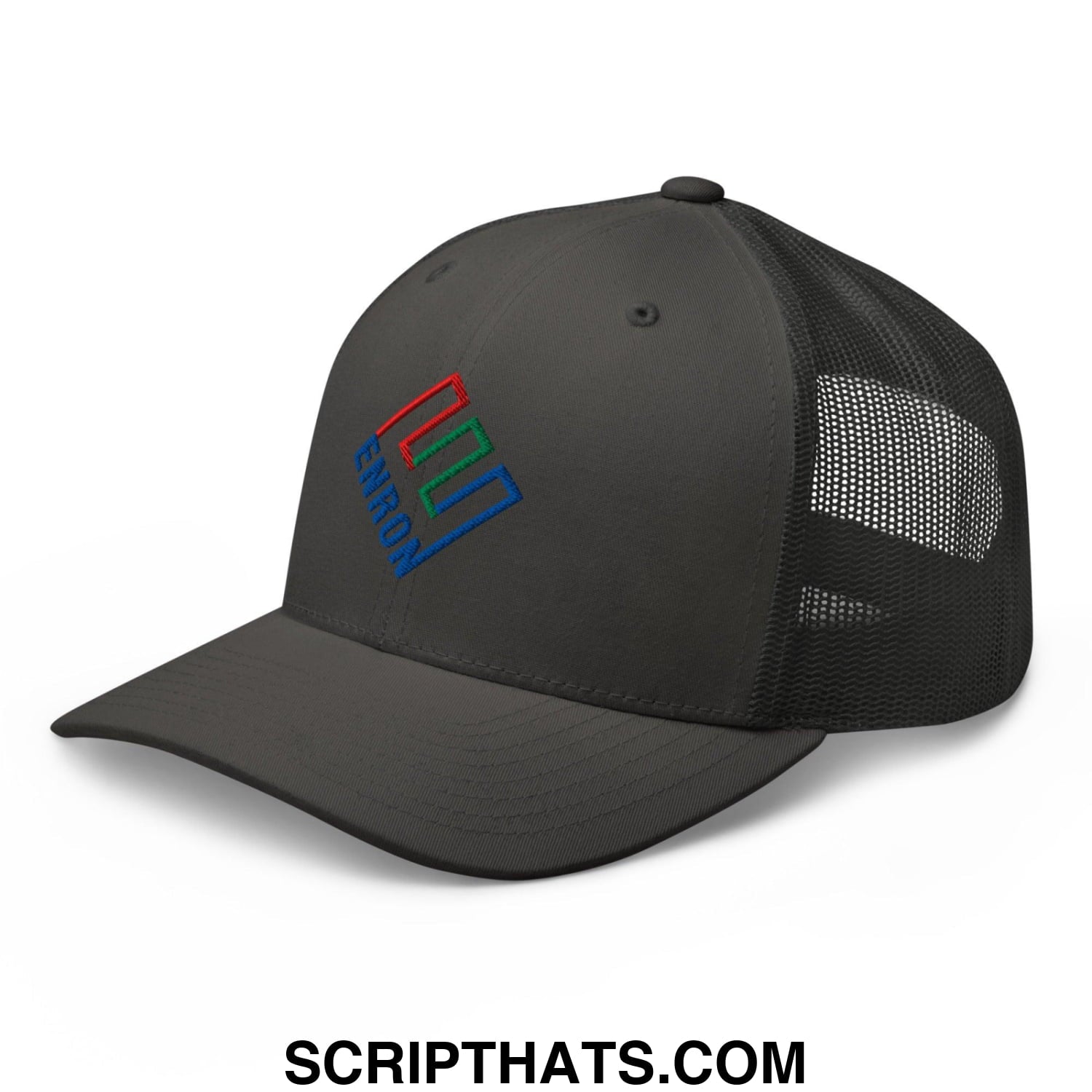 Enron Embroidered Mesh Trucker Hat Charcoal