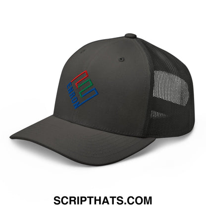 Enron Embroidered Mesh Trucker Hat Charcoal