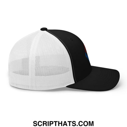 Enron Embroidered Mesh Trucker Hat Black White