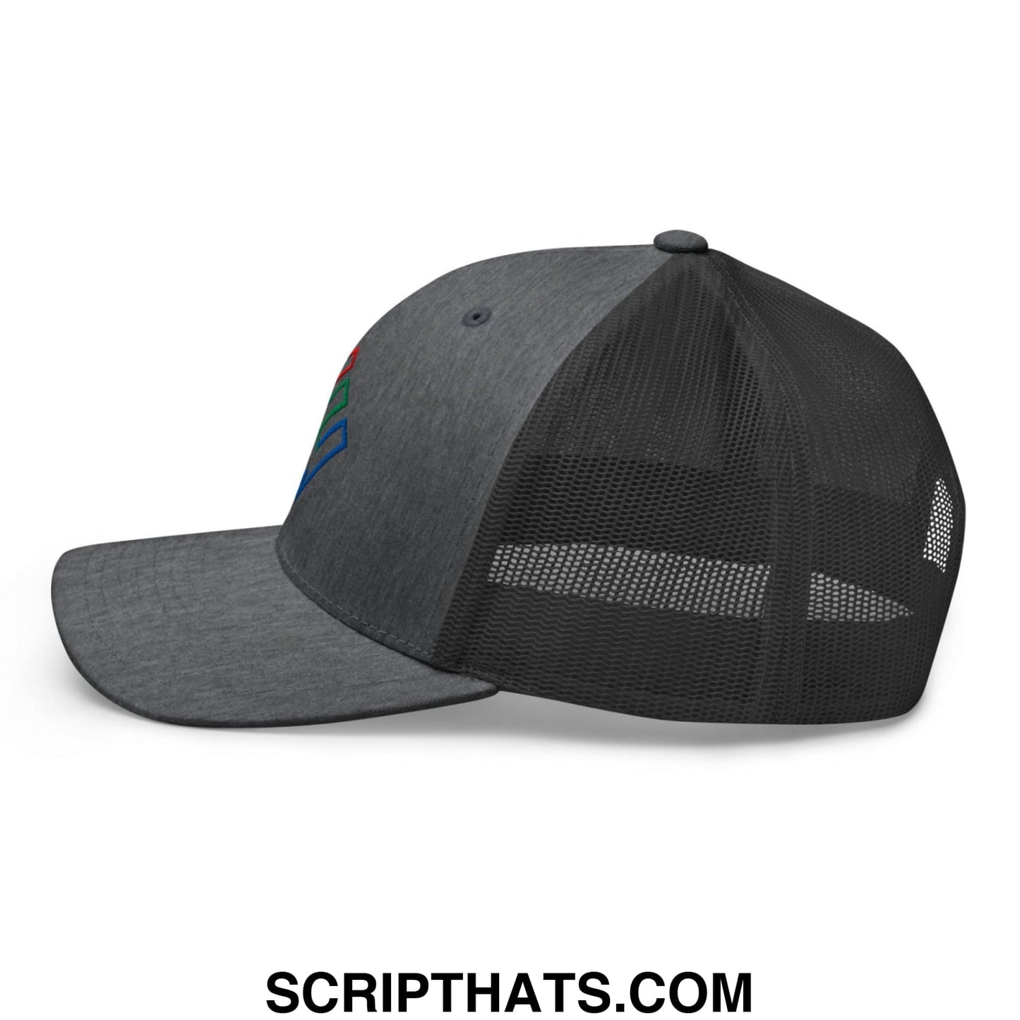 Enron Embroidered Mesh Trucker Hat Dark Heather Gray