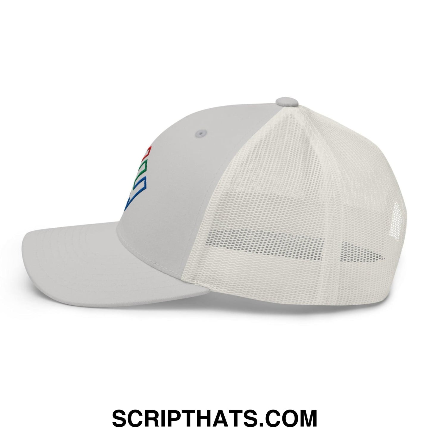 Enron Embroidered Mesh Trucker Hat Silver
