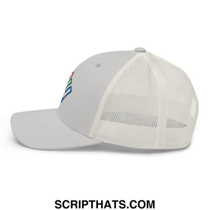 Enron Embroidered Mesh Trucker Hat Silver