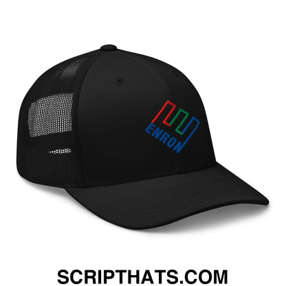 Enron Embroidered Mesh Trucker Hat Black