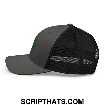 Enron Embroidered Mesh Trucker Hat Charcoal Black