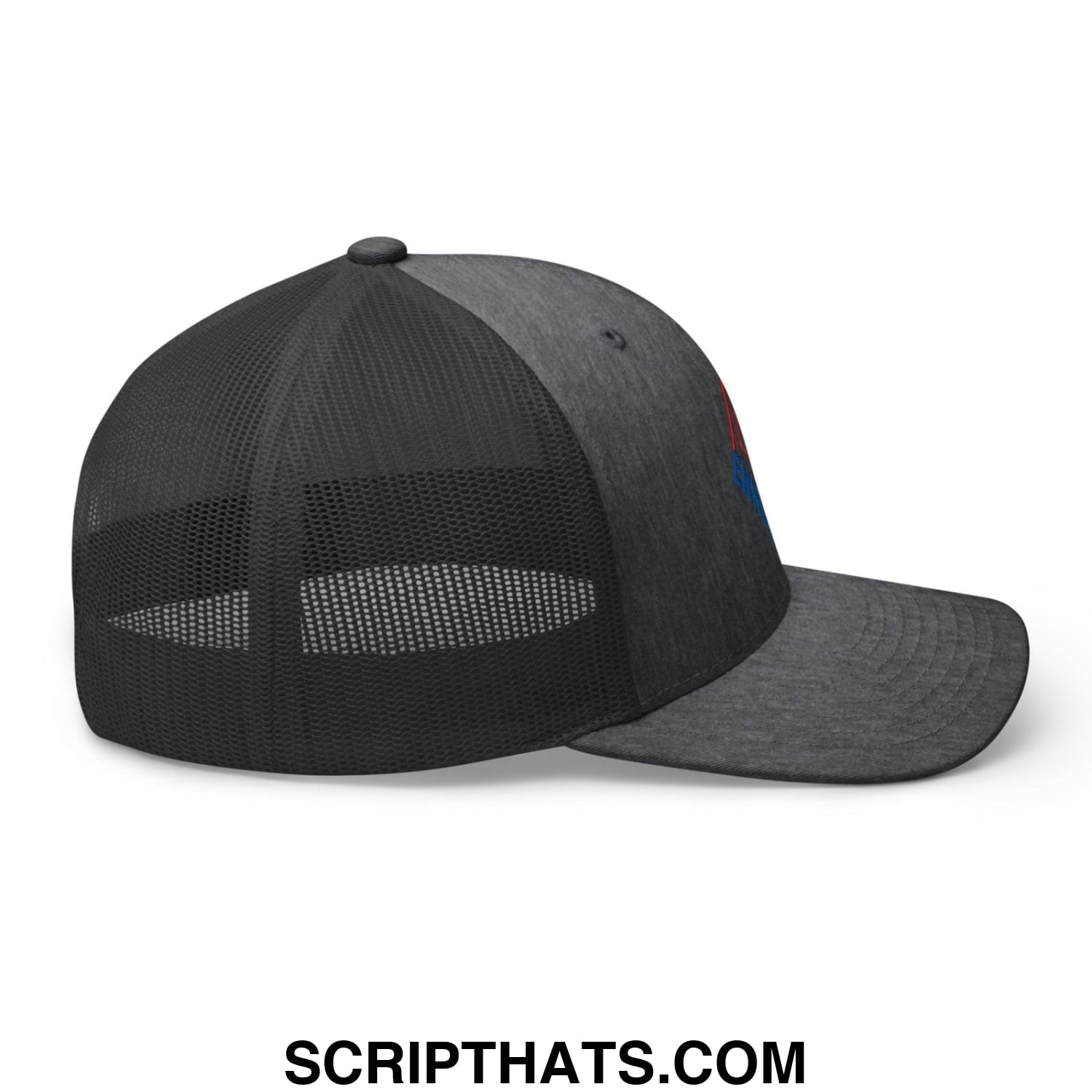 Enron Embroidered Mesh Trucker Hat Dark Heather Gray