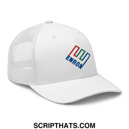 Enron Embroidered Mesh Trucker Hat White