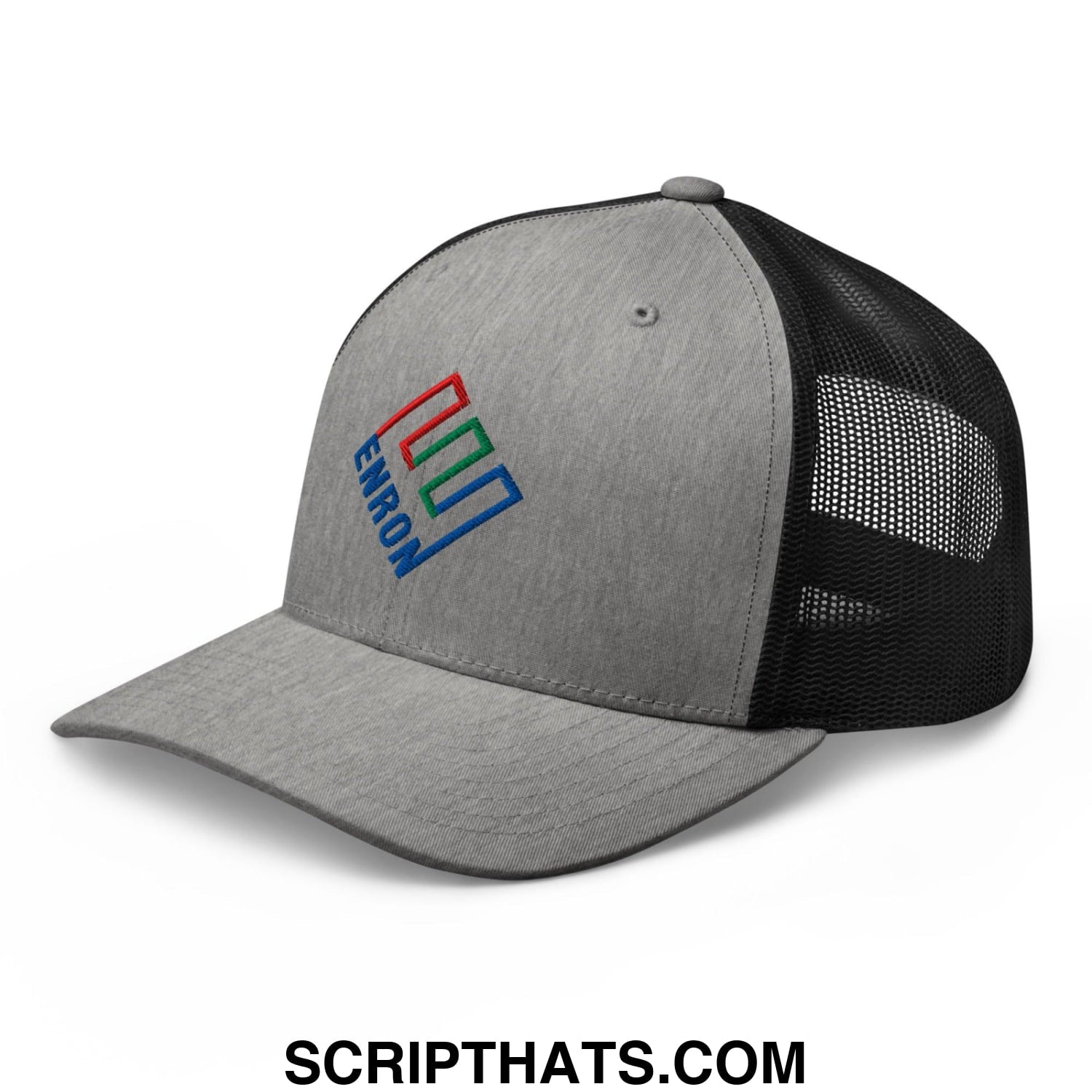 Enron Embroidered Mesh Trucker Hat Heather Black
