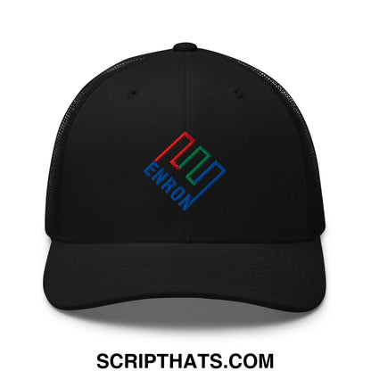 Enron Embroidered Mesh Trucker Hat Black