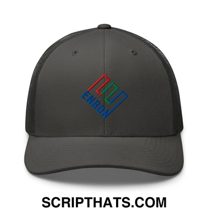 Enron Embroidered Mesh Trucker Hat Charcoal