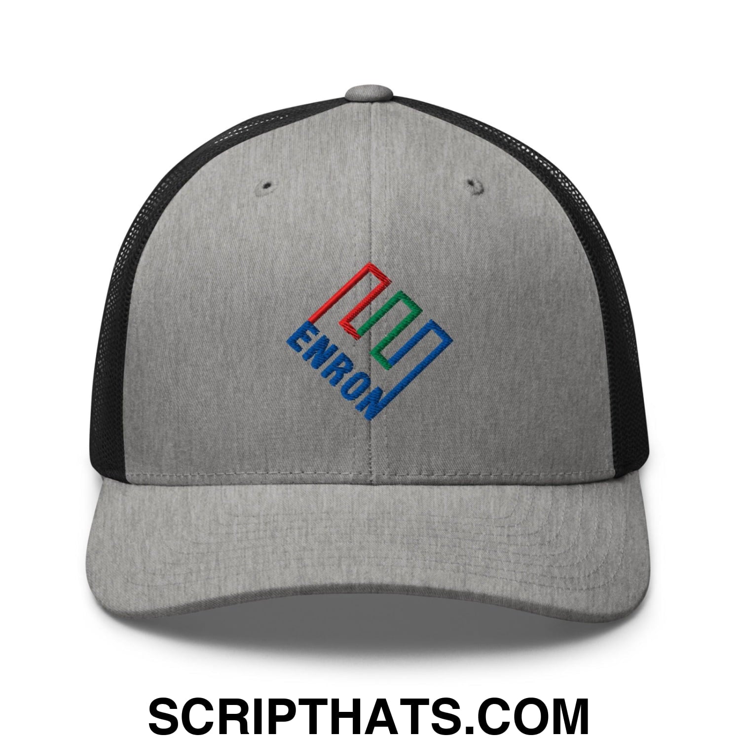 Enron Embroidered Mesh Trucker Hat Heather Black