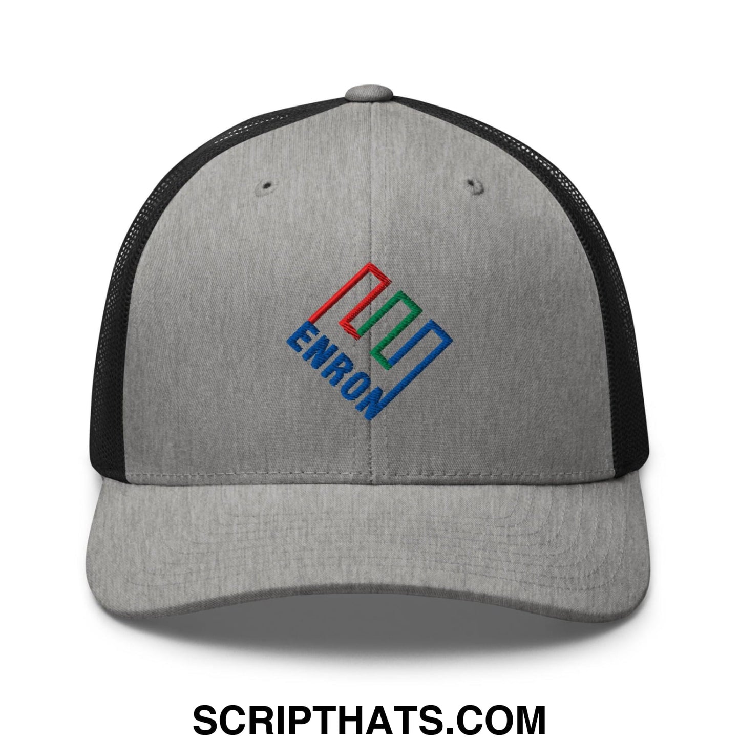 Enron Embroidered Mesh Trucker Hat Heather Black