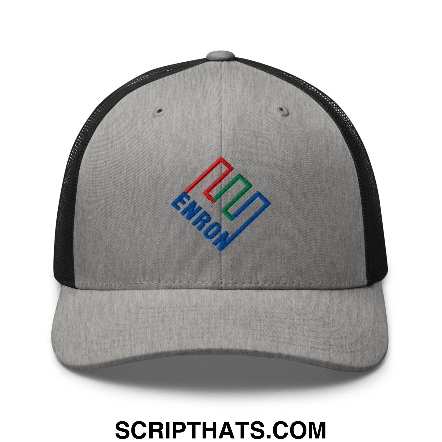 Enron Embroidered Mesh Trucker Hat Heather Black