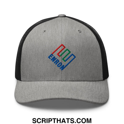 Enron Embroidered Mesh Trucker Hat Heather Black