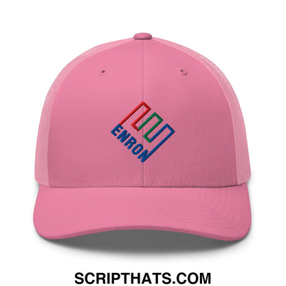 Enron Embroidered Mesh Trucker Hat Pink