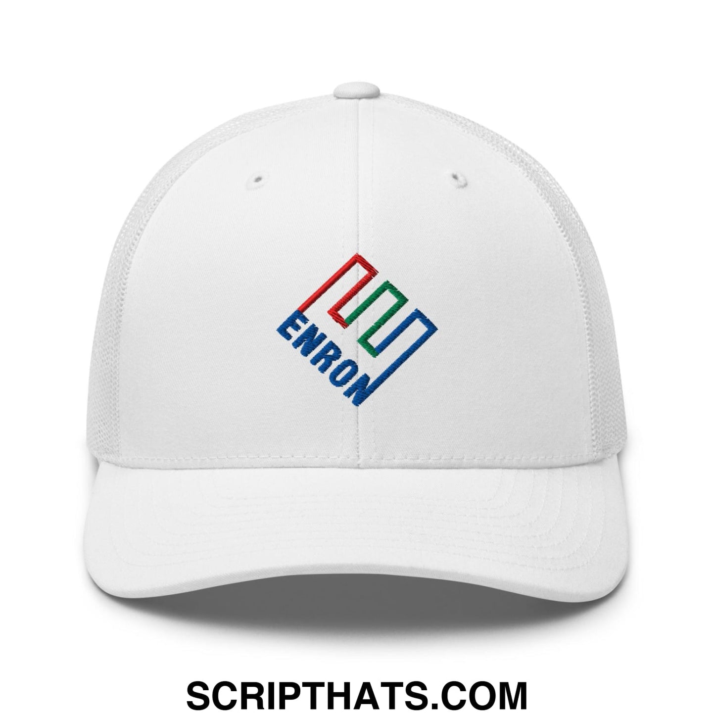 Enron Embroidered Mesh Trucker Hat White