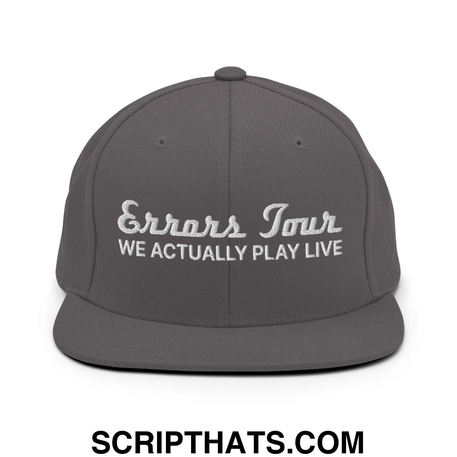 Errors Tour We Actually Play Live Snapback Hat Dark Grey