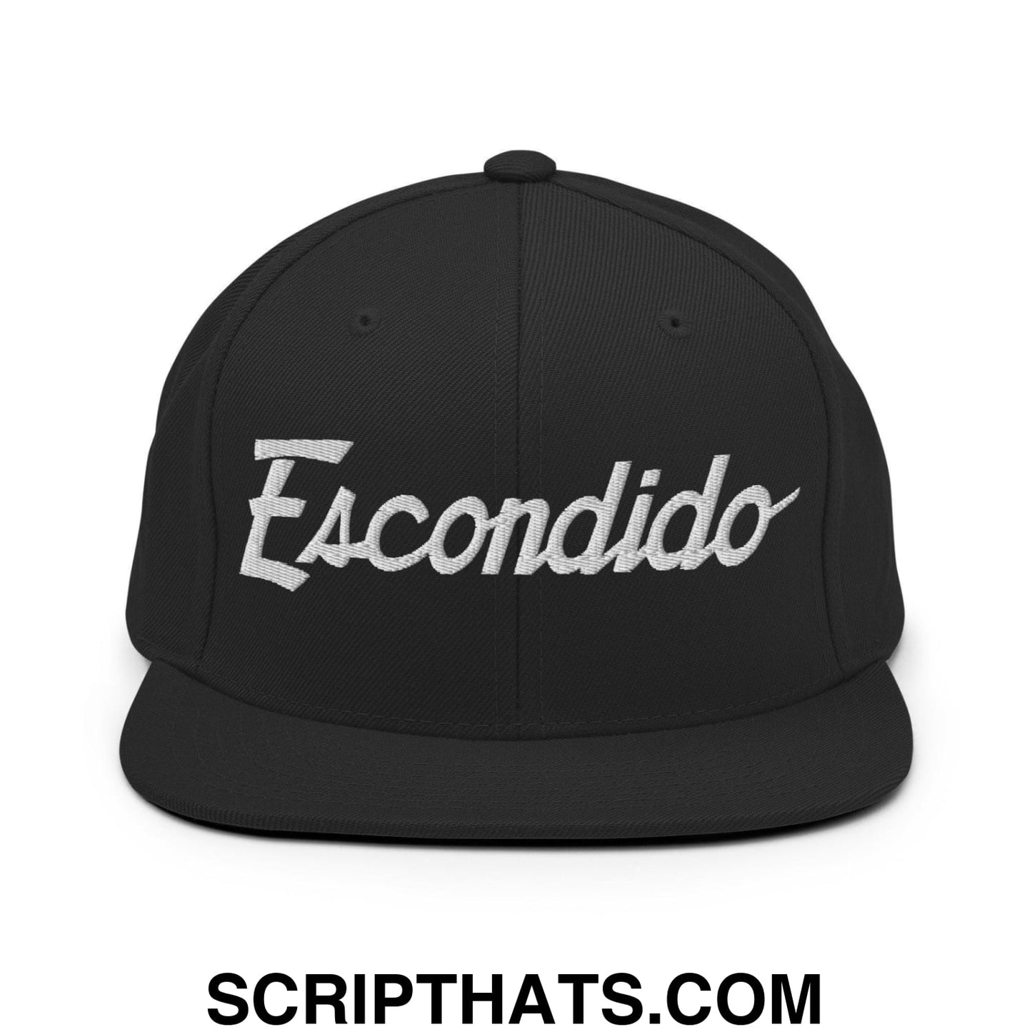 Escondido Script Snapback Hat Black
