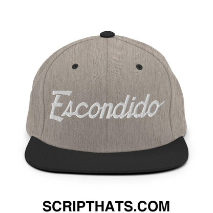 Escondido Script Snapback Hat Heather Black