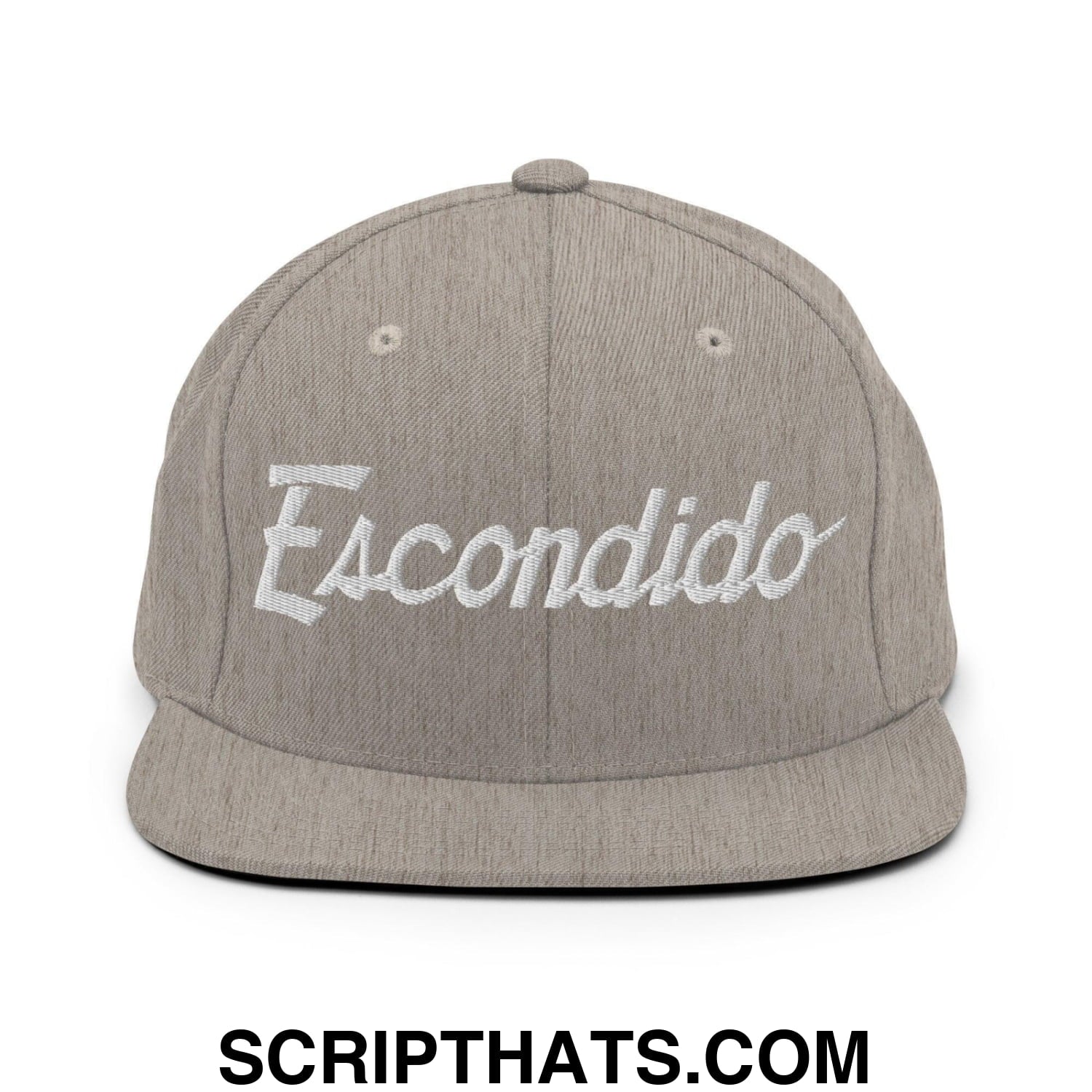 Escondido Script Snapback Hat Heather Grey