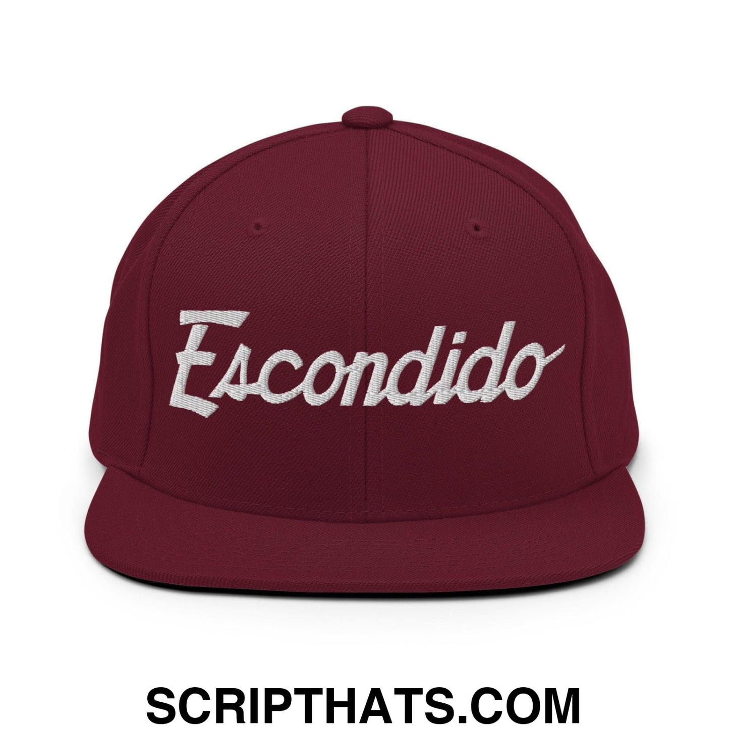 Escondido Script Snapback Hat Maroon